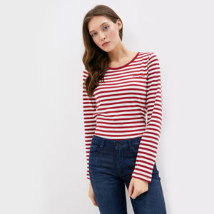 Pepe Jeans dámské červené pruhované tričko Merveille - L (284)